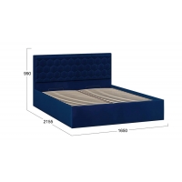 Кровать Порто с подъемным механизмом с заглушиной (Велюр Confetti Blue) - Изображение 1